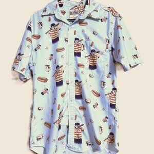 RSLVTS Roosevelts The Great Bambino Sandlot Button Up Mens Shirt Size Small